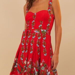 FARM Rio - Sweet Bloom Bouquet Red Sleeveless Mini Dress - Size Medium